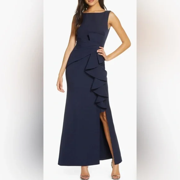 chinese dress ladies Eliza J Ruffle Front Gown – MOTHER OF main image 0